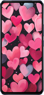 Силиконовый чехол Сердечки 4 для Vivo V21 - 5662u-2368 изображение 