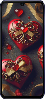 Силиконовый чехол Сердечки v4 для Vivo V21 - 5834u-2368 изображение 