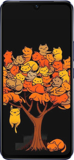 Силиконовый чехол Дерево и котики для Vivo V21 - 6516u-2368 изображение 