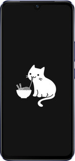 Силиконовый чехол С милым котом на черном фоне для Vivo V21 - 6528u-2368 изображение 