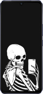 Силиконовый чехол Скелет делает Selfie для Vivo V21 - 6535u-2368 изображение 