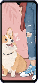 Силиконовый чехол Корги 3 для Vivo V21 - 6707u-2368 изображение 