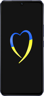 Силиконовый чехол Жёлто-голубое сердце для Vivo V21 - 885u-2368 изображение 