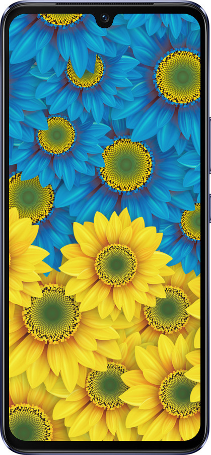 Силіконовий чехол Жовто-блакитні квіти  для Vivo V21 - 1048u-2368 изображение 