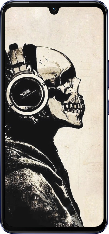 Силиконовый чехол Скелет-меломан v2 для Vivo V21 - 1200u-2368 изображение 