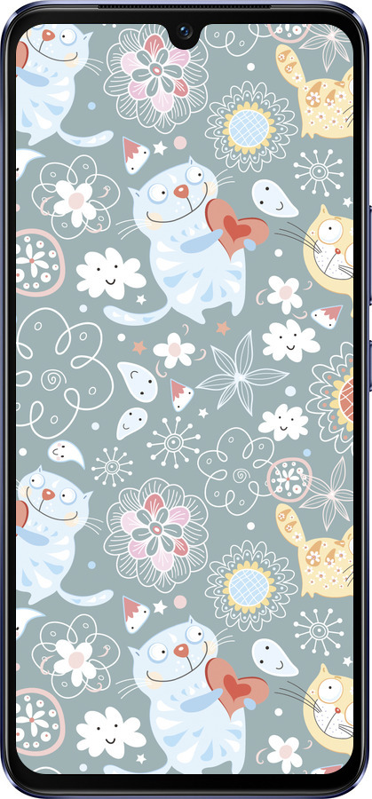 Силиконовый чехол Котята v3 для Vivo V21 - 1223u-2368 изображение 