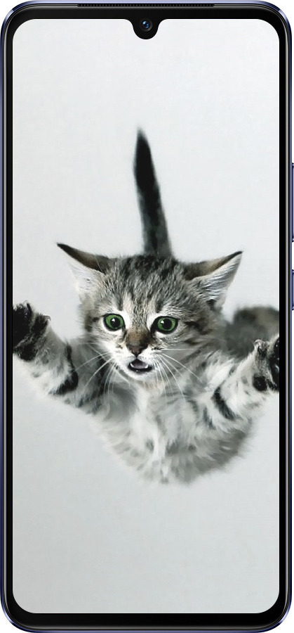 Силиконовый чехол Летящий котёнок для Vivo V21 - 2322u-2368 изображение 