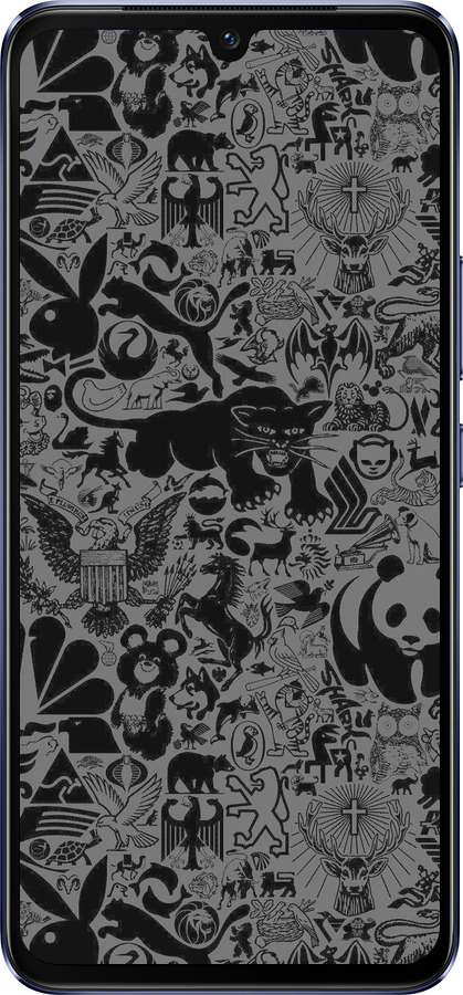 Силіконовий чехол Чорно-сірий стікер бомбінг для Vivo V21 - 2432u-2368 изображение 