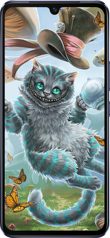 Силиконовый чехол Чеширский кот 2 для Vivo V21 - 3993u-2368 изображение 