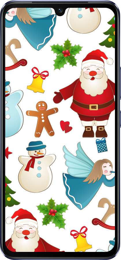 Силиконовый чехол Новогодний 1 для Vivo V21 - 4614u-2368 изображение 