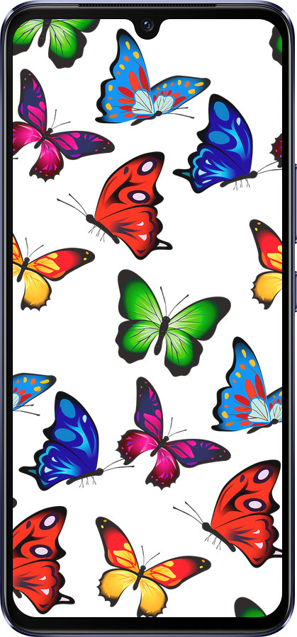 Силиконовый чехол Красочные мотыльки для Vivo V21 - 4761u-2368 изображение 