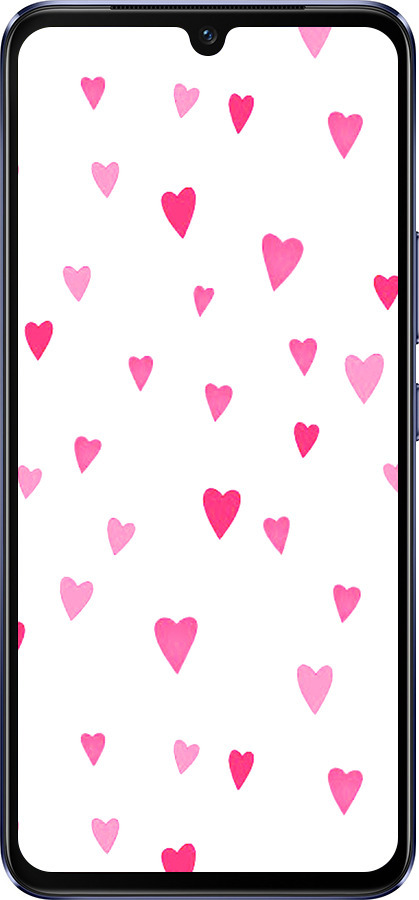 Силиконовый чехол Сердечки 2 для Vivo V21 - 4763u-2368 изображение 