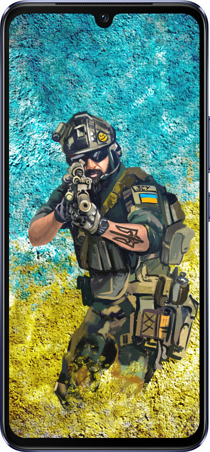 Силиконовый чехол Воин ЗСУ для Vivo V21 - 5311u-2368 изображение 