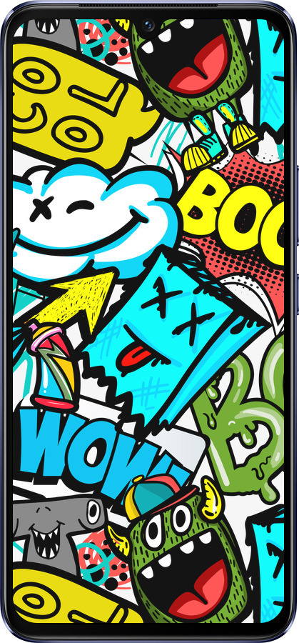 Силиконовый чехол Стикеры v4 для Vivo V21 - 5508u-2368 изображение 