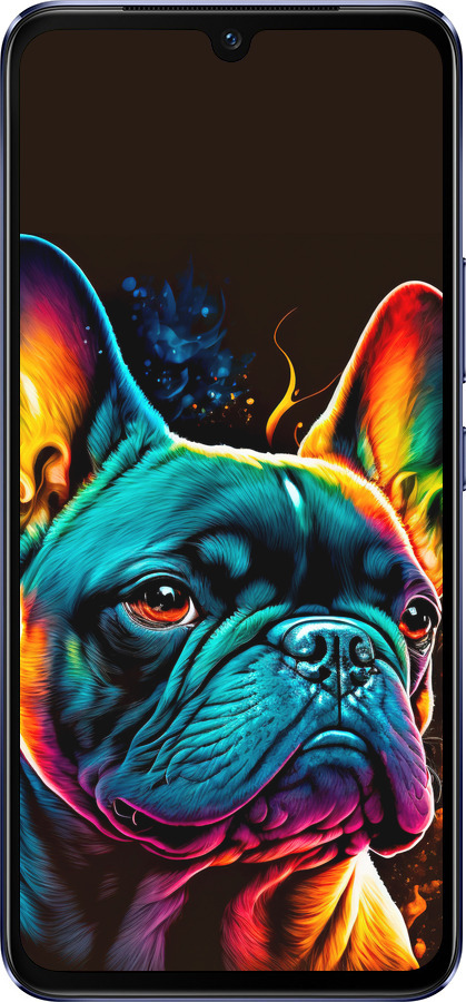 Силиконовый чехол Яркий бульдог для Vivo V21 - 5547u-2368 изображение 