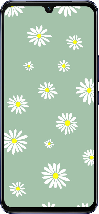 Силиконовый чехол Ромашки v4 для Vivo V21 - 5603u-2368 изображение 