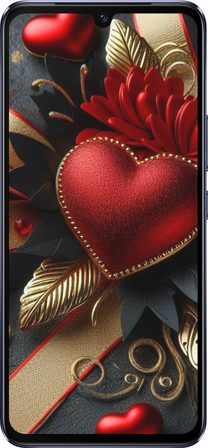 Силиконовый чехол Сердечки v2 для Vivo V21 - 5832u-2368 изображение 