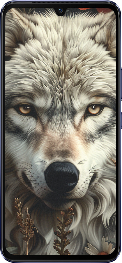 Силиконовый чехол Волчий взгляд для Vivo V21 - 6066u-2368 изображение 