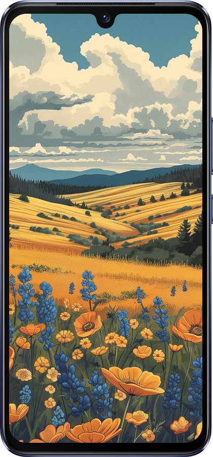 Силиконовый чехол Украинское поле для Vivo V21 - 6082u-2368 изображение 