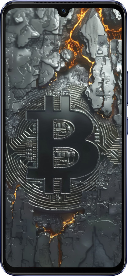Силіконовий чехол Розпечений біткойн для Vivo V21 - 6091u-2368 изображение 