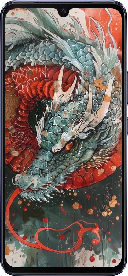 Силиконовый чехол Стихия огня для Vivo V21 - 6101u-2368 изображение 