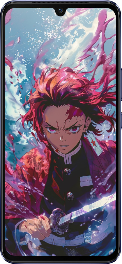 Силиконовый чехол Танджиро Камадо: Клинок рассекающий демонов для Vivo V21 - 6111u-2368 изображение 