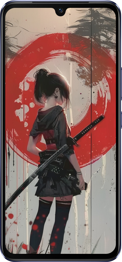 Силиконовый чехол Сумерки воина: Танец с катаной для Vivo V21 - 6123u-2368 изображение 