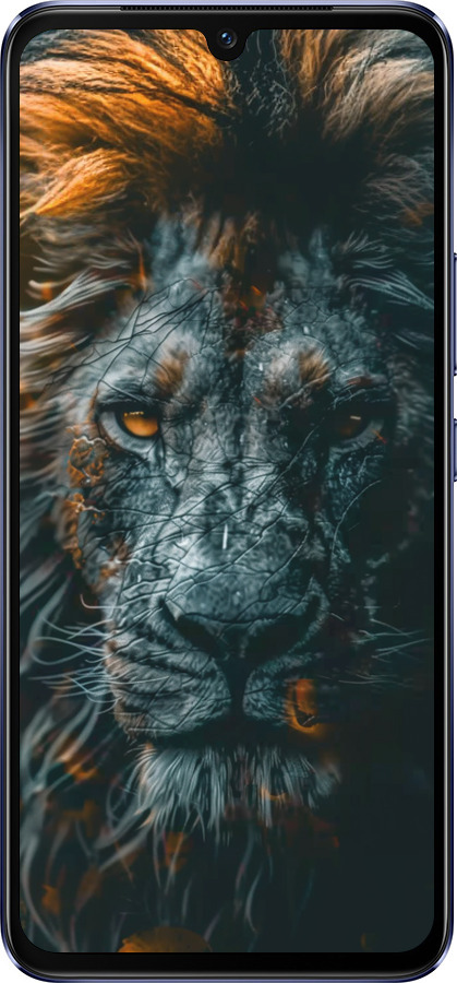 Силиконовый чехол Лев в сумерках для Vivo V21 - 6154u-2368 изображение 