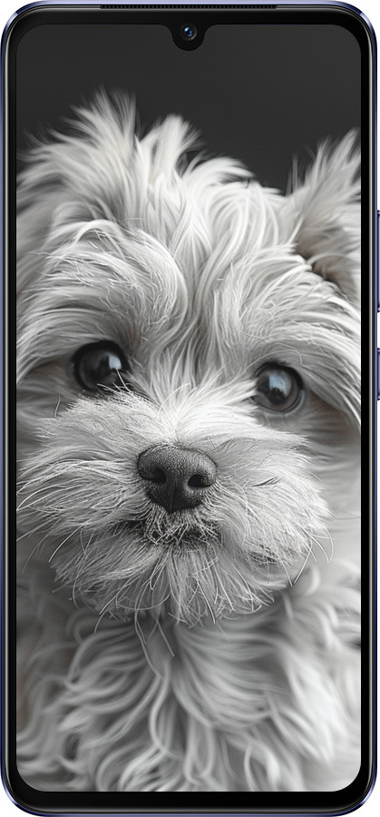 Силиконовый чехол Мальтипу на чорном фоне для Vivo V21 - 6156u-2368 изображение 