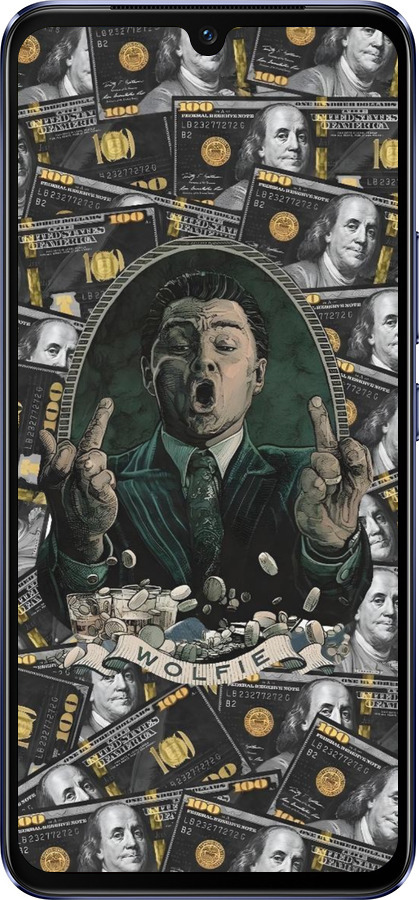 Силиконовый чехол Волк с валл стрит для Vivo V21 - 6287u-2368 изображение 