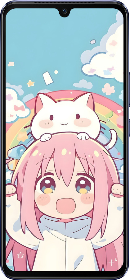 Силиконовый чехол Девочка аниме радуга для Vivo V21 - 6304u-2368 изображение 