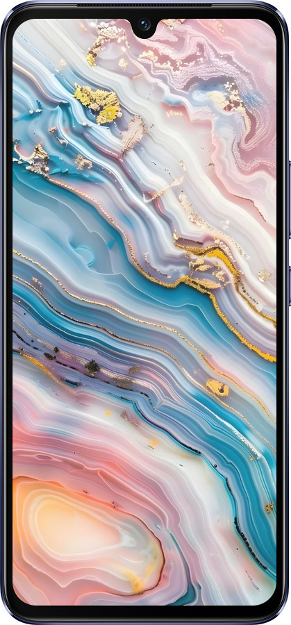 Силиконовый чехол Мрамор красивый для Vivo V21 - 6376u-2368 изображение 