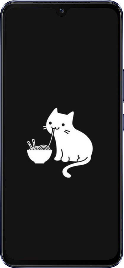 Силиконовый чехол С милым котом на черном фоне для Vivo V21 - 6528u-2368 изображение 