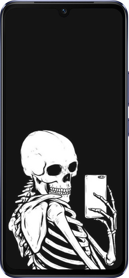 Силиконовый чехол Скелет делает Selfie для Vivo V21 - 6535u-2368 изображение 