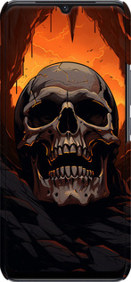 3D пластиковый матовый чехол Череп в пещере для Vivo V21E - 5959m-2375 изображение 