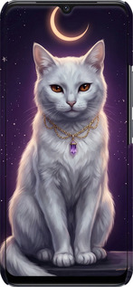 3D пластиковый матовый чехол Mystic White Cat Gothic Dark Purple Gold для Vivo V21E - 6805m-2375 изображение 