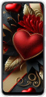 Силикон с усиленными углами чехол Сердечки v2 для Vivo V21E - 5832sp-2375 изображение 