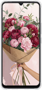 Силикон с усиленными углами чехол Пионы 1 для Vivo V21E - 6705sp-2375 изображение 