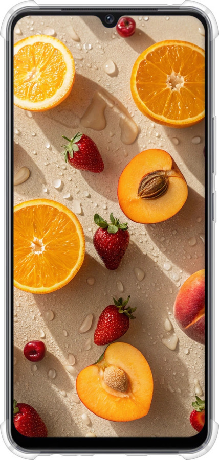 Силикон с усиленными углами чехол Фрукты 3 для Vivo V21E - 6703sp-2375 изображение 