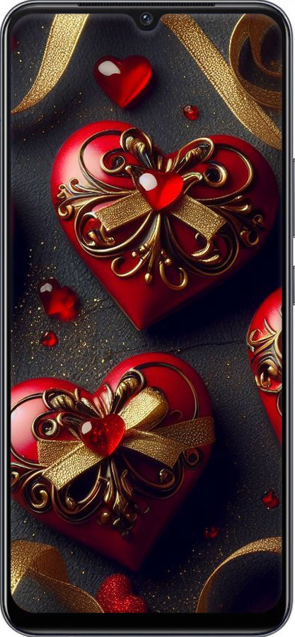 Силиконовый чехол Сердечки v4 для Vivo V21E - 5834u-2375 изображение 
