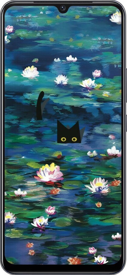 Силиконовый чехол Чехол с изображением водяных лилий Моне и кошек для Vivo V21E - 6399u-2375 изображение 