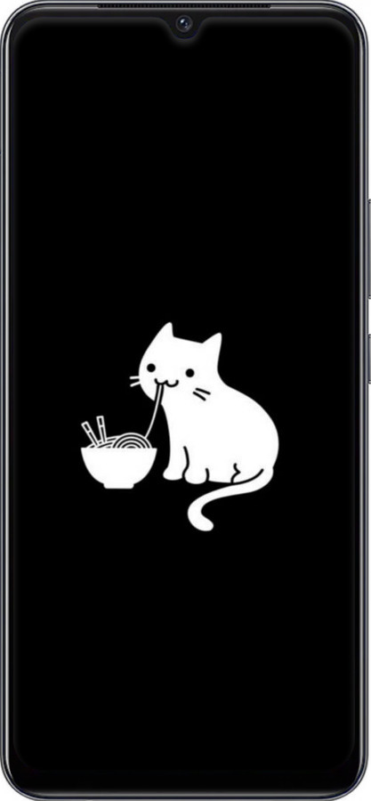 Силиконовый чехол С милым котом на черном фоне для Vivo V21E - 6528u-2375 изображение 