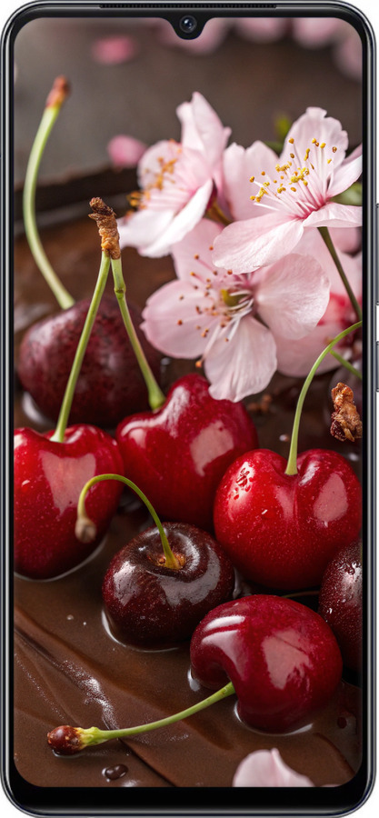 Силіконовий чехол Вишня у шоколаді для Vivo V21E - 6698u-2375 изображение 