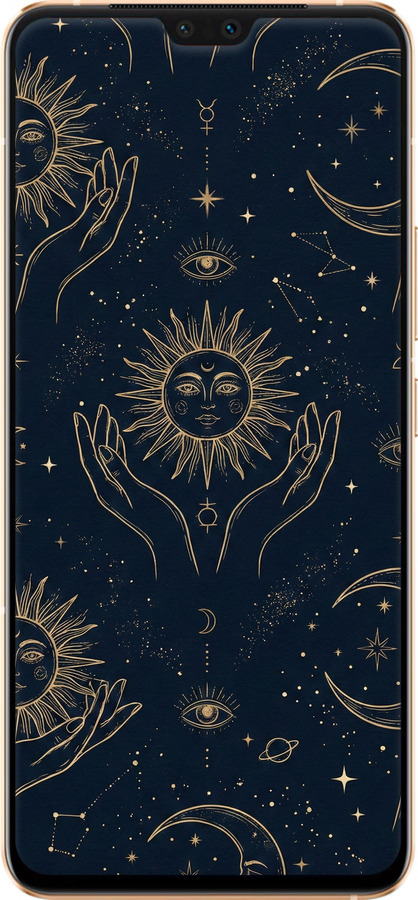 TPU чехол Celestial Harmony: Sun & Moon Gold Mystic Pattern для Vivo V23 - 6778b-2642 изображение 