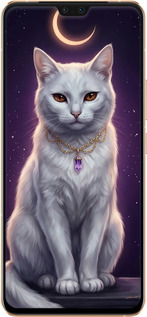 Силіконовий чехол Mystic White Cat Gothic Dark Purple Gold для Vivo V23 - 6805u-2642 изображение 