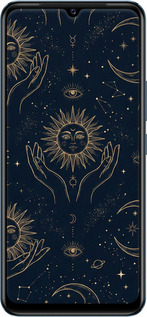 Силіконовий чехол Celestial Harmony: Sun & Moon Gold Mystic Pattern для Vivo V23e - 6778u-2641 изображение 