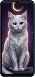Силиконовый чехол Mystic White Cat Gothic Dark Purple Gold для Vivo V23e - 6805u-2641 изображение 