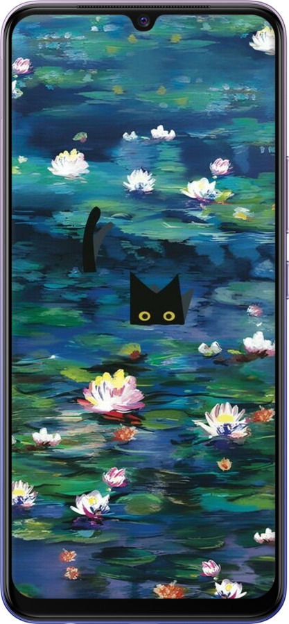 TPU чехол Чехол с изображением водяных лилий Моне и кошек для Vivo V20 - 6399b-2127 изображение 