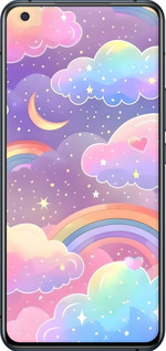 TPU чехол Облака и радуга для Vivo X50 - 6312b-1955 изображение 
