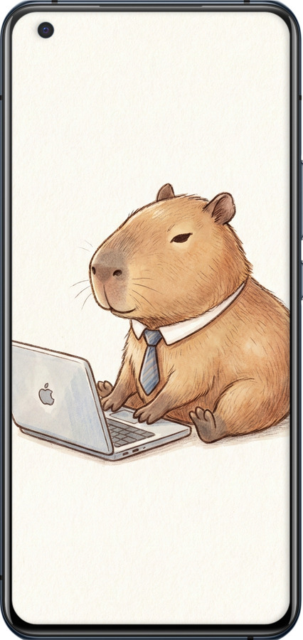 TPU чехол Funny Capybara CEO Working для Vivo X50 - 6777b-1955 изображение 